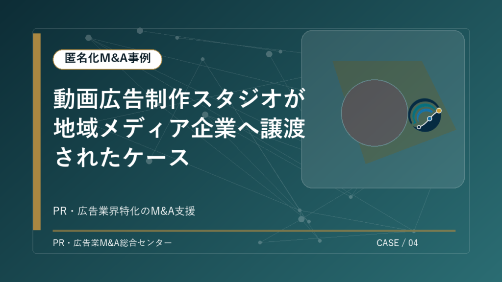 【匿名化M&A事例】動画広告制作スタジオが地域メディア企業へ譲渡されたケース アイキャッチ