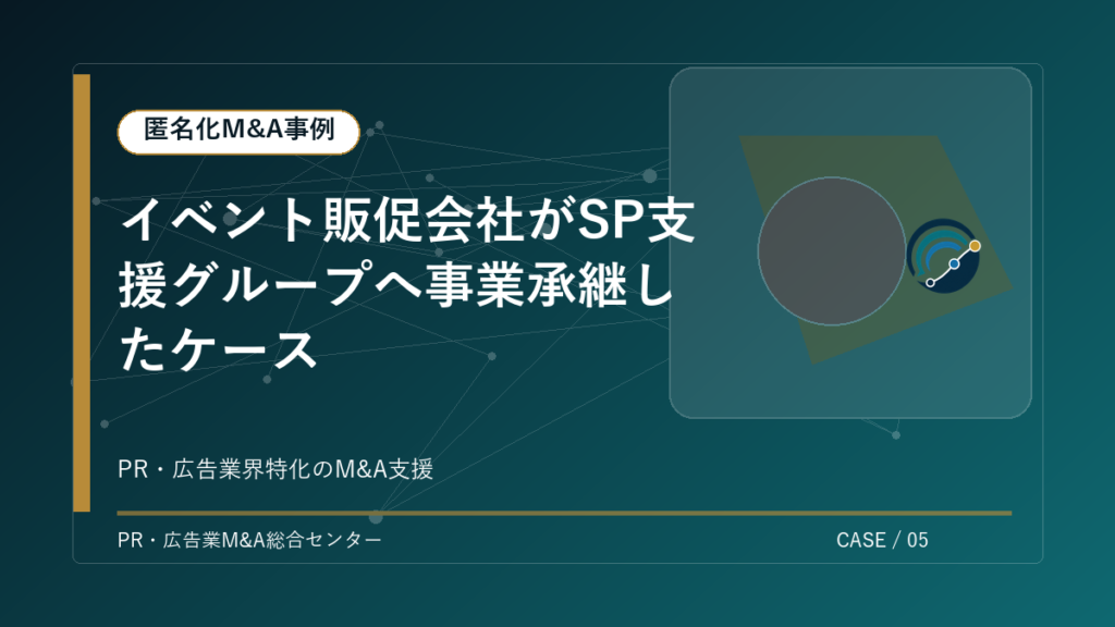【匿名化M&A事例】イベント販促会社がSP支援グループへ事業承継したケース アイキャッチ