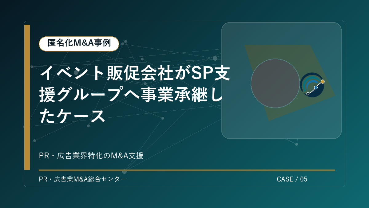【匿名化M&A事例】イベント販促会社がSP支援グループへ事業承継したケース アイキャッチ