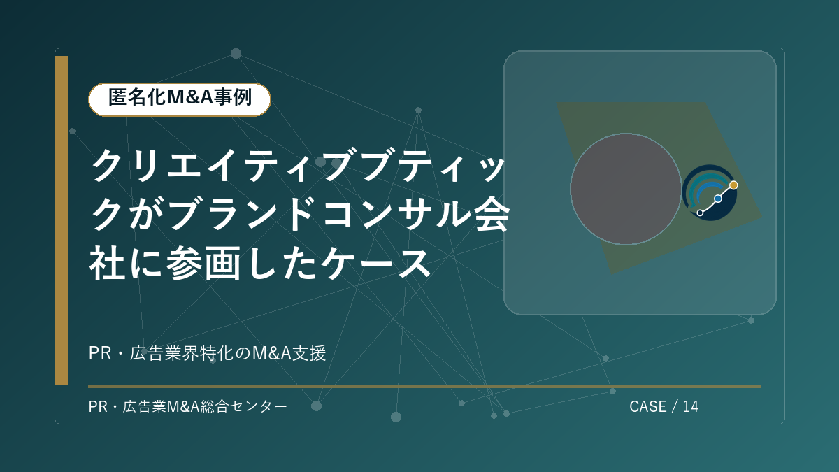【匿名化M&A事例】クリエイティブブティックがブランドコンサル会社に参画したケース アイキャッチ