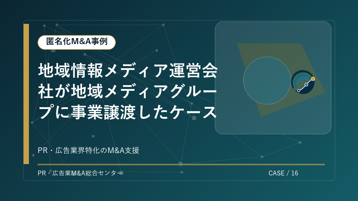 【匿名化M&A事例】地域情報メディア運営会社が地域メディアグループに事業譲渡したケース アイキャッチ