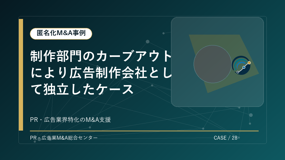 【匿名化M&A事例】制作部門のカーブアウトにより広告制作会社として独立したケース アイキャッチ