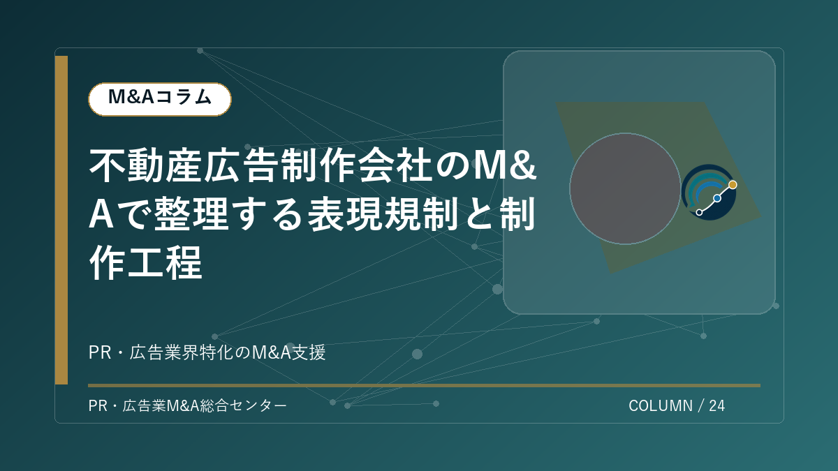 【PR・広告業界M&Aコラム】不動産広告制作会社のM&Aで整理する表現規制と制作工程 アイキャッチ
