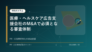 【PR・広告業界M&Aコラム】医療・ヘルスケア広告支援会社のM&Aで必須となる審査体制 アイキャッチ