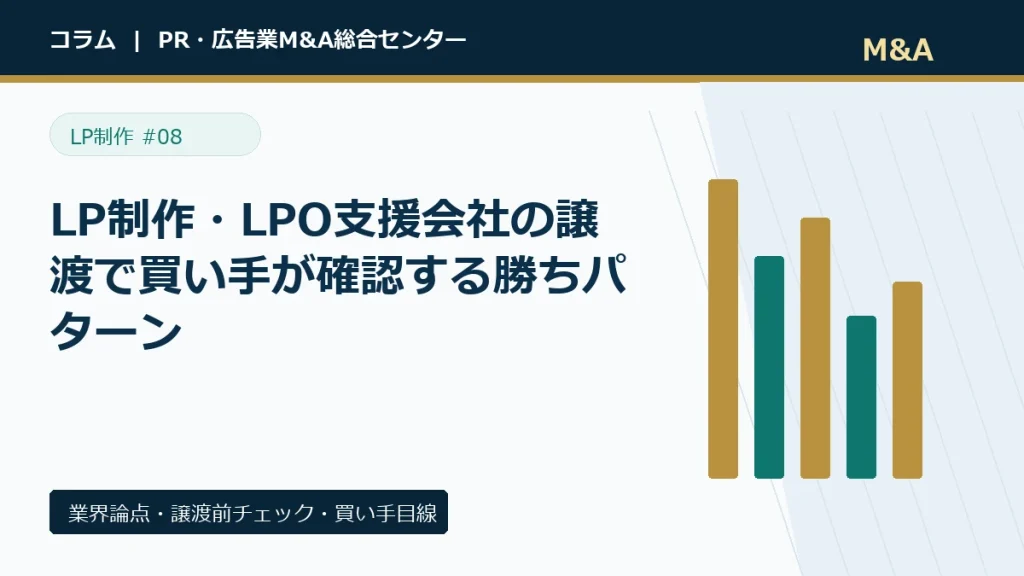 LP制作・LPO支援会社の譲渡で買い手が確認する勝ちパターンのアイキャッチ画像