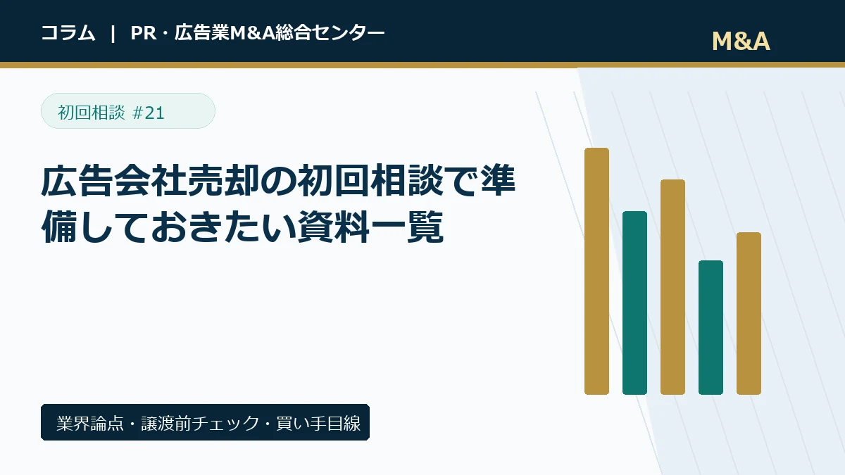 広告会社売却の初回相談で準備しておきたい資料一覧のアイキャッチ画像
