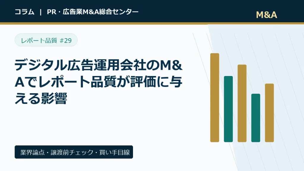 デジタル広告運用会社のM&Aでレポート品質が評価に与える影響のアイキャッチ画像