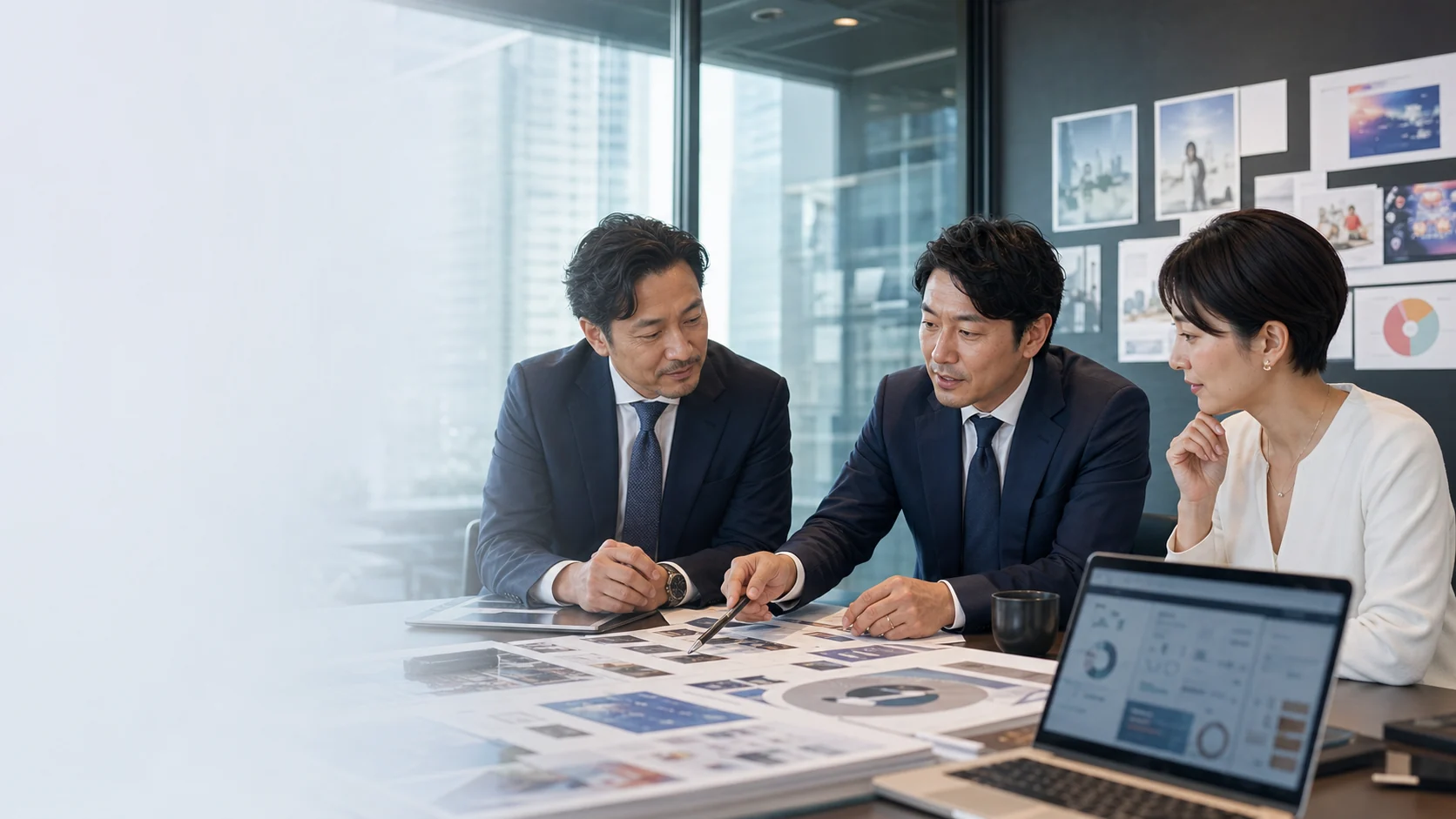 広告・PR会社の事業承継と会社売却を相談する経営者とM&Aアドバイザー