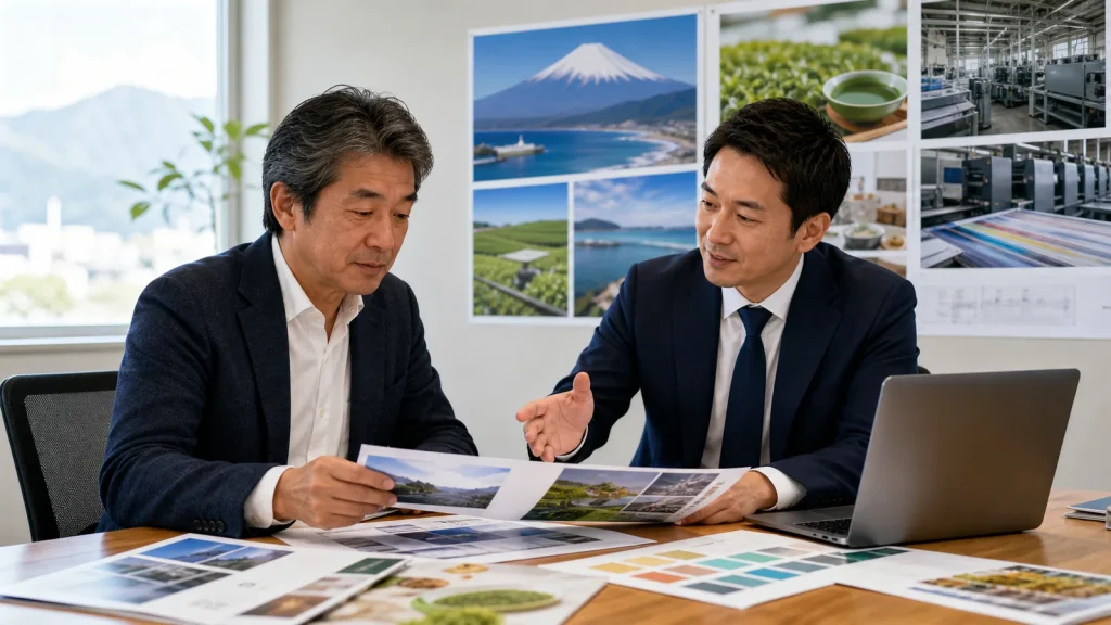 静岡・浜松の広告会社M&Aで製造業BtoB広報と観光PRの承継を相談する経営者とアドバイザー